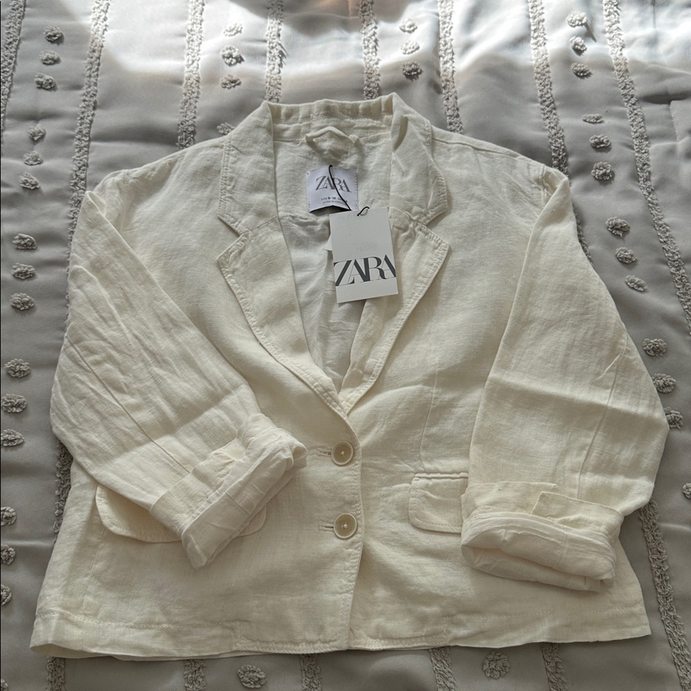Zara Off-White Linen Jacket